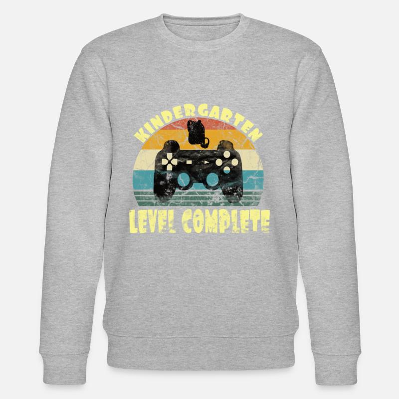 Kindergarten Level Complete Gamer Einschulung - Stanley/Stella Unisex Bio-Sweatshirt CHANGER  - Grau meliert