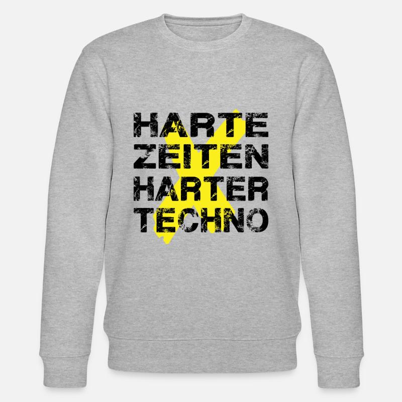 Harte Zeiten Harter Techno - Stanley/Stella Unisex Bio-Sweatshirt CHANGER  - Grau meliert