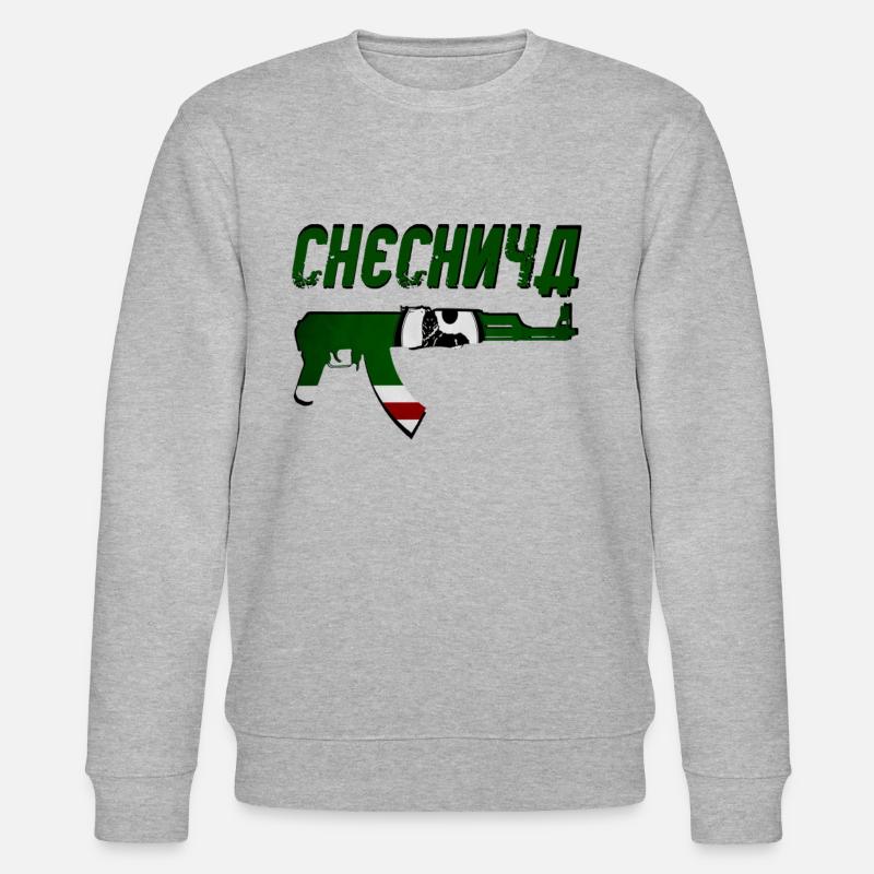Chechnya AK 47 chechen fighter - Stanley/Stella CHANGER Unisex Organic Sweatshirt - heather grey