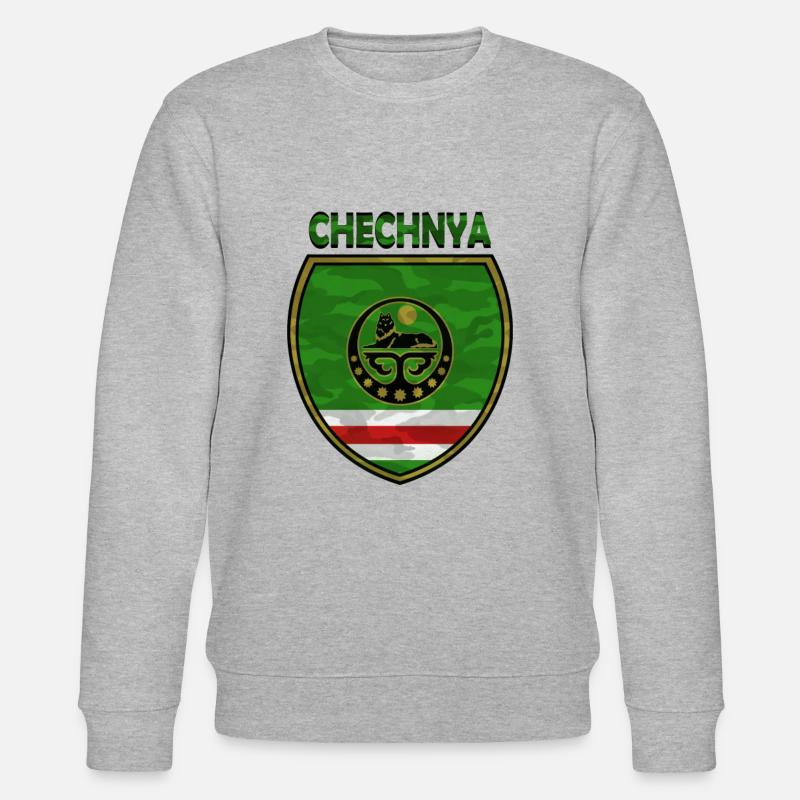 Chechnya Flag, Proud Chechen Flag - Stanley/Stella Unisex Bio-Sweatshirt CHANGER  - Grau meliert