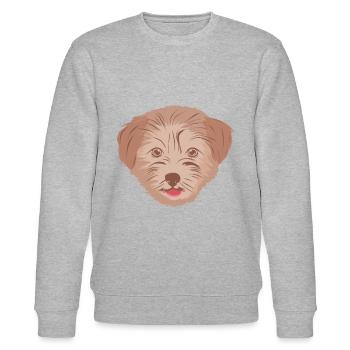 Havanese Havaneser Havanesen - Stanley/Stella Unisex Bio-Sweatshirt CHANGER  - Grau meliert - Vorne - Nik (191cm) & Marisol (170cm)
