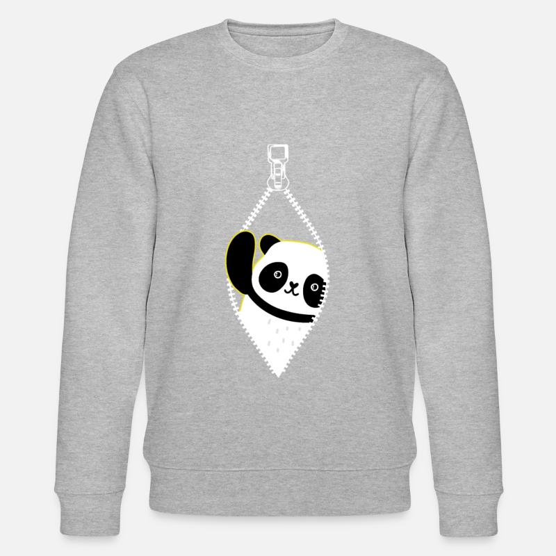 Panda de la fermeture éclair - Sweat bio CHANGER Stanley/Stella Unisexe - gris chiné