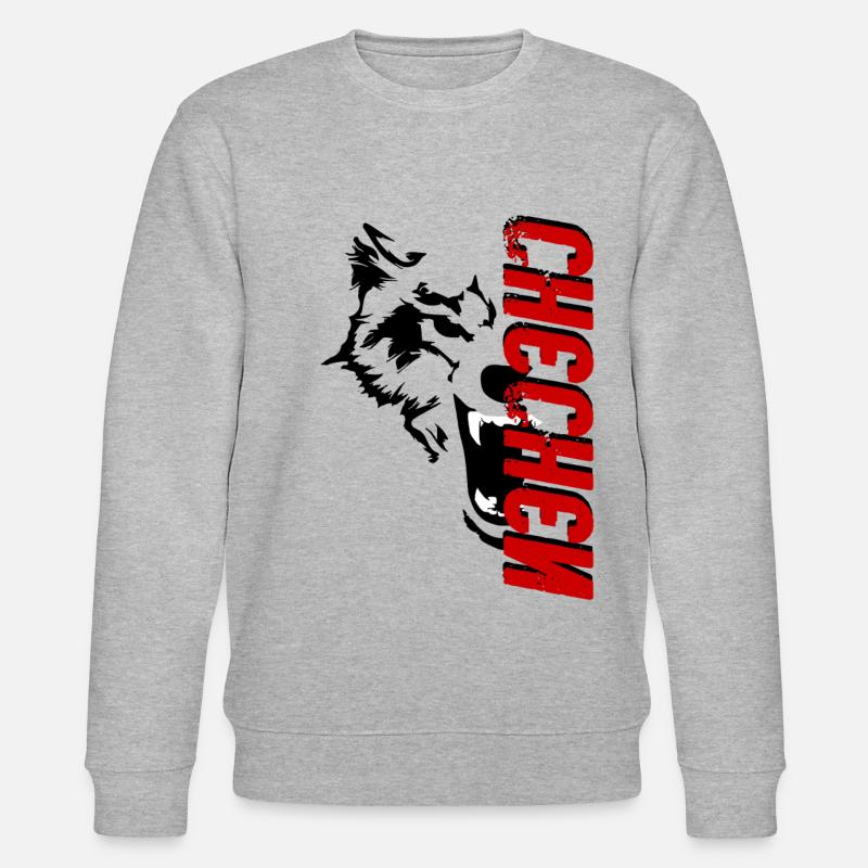 Chechnya wolf Chechen Borz - Stanley/Stella Unisex Bio-Sweatshirt CHANGER  - Grau meliert
