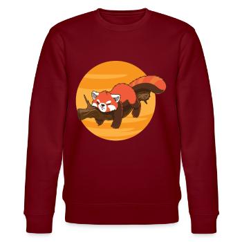 Roter Panda Pandabär Bär Großer Lustiger Süßer Rot - Stanley/Stella Unisex Bio-Sweatshirt CHANGER  - Burgunderrot - Vorne - Nik (191cm) & Marisol (170cm)