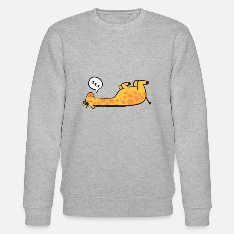 Girafe endormie - Sweat bio CHANGER Stanley/Stella Unisexe - gris chiné