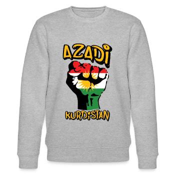 Kurdistan Fist Flag, Azadi Kurdistan - Sweat bio CHANGER Stanley/Stella Unisexe - gris chiné - Devant - Nik (191cm) & Marisol (170cm)