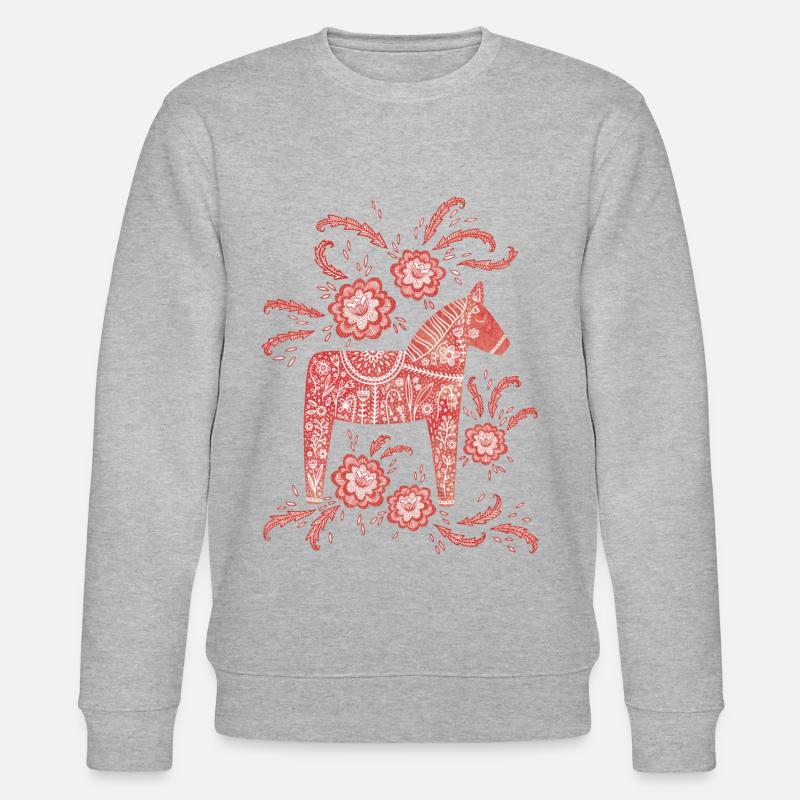 Schwedisches Darla-Pferd - Stanley/Stella Unisex Bio-Sweatshirt CHANGER  - Grau meliert