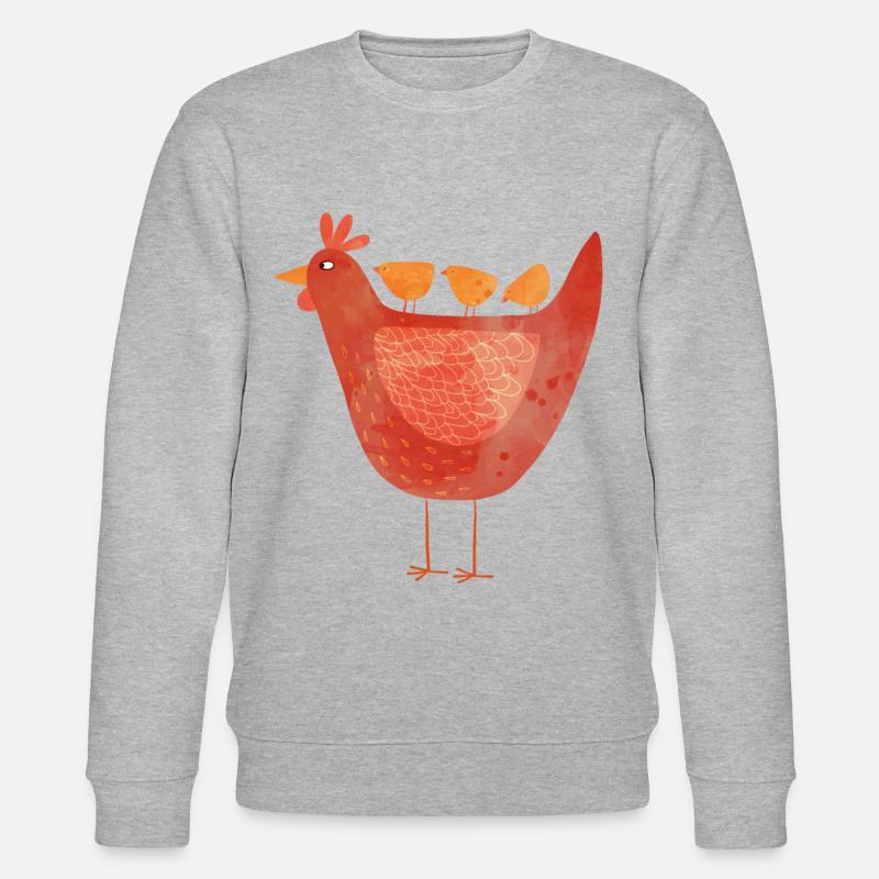 Poule et poussins - Sweat bio CHANGER Stanley/Stella Unisexe - gris chiné