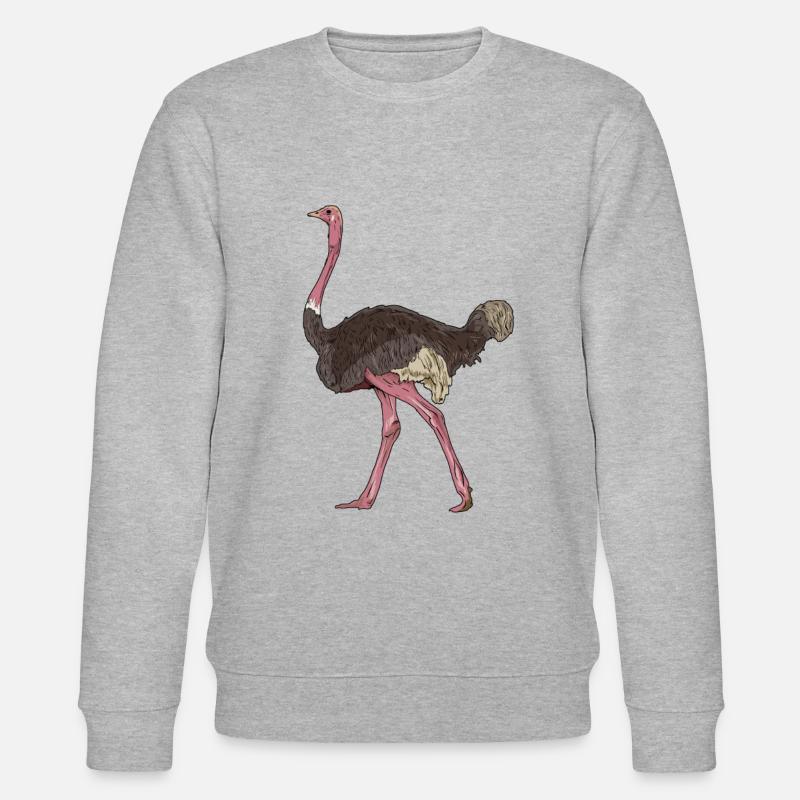 Autruche Ostrich Vogel - Sweat bio CHANGER Stanley/Stella Unisexe - gris chiné