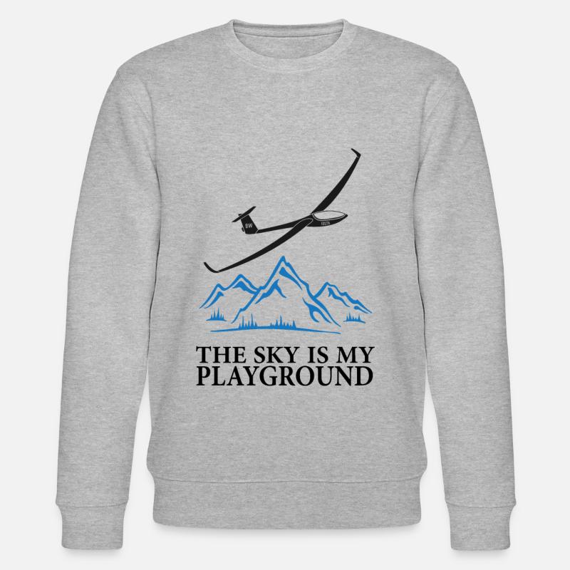 Glider, glider, plane, pilot - Stanley/Stella CHANGER Unisex Organic Sweatshirt - heather grey