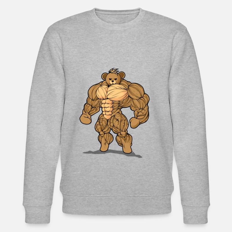 Ours en peluche musclé - Sweat bio CHANGER Stanley/Stella Unisexe - gris chiné