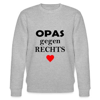 Opas gegen Rechts Anti Rassismus FCK AFD Nazis - Stanley/Stella Unisex Bio-Sweatshirt CHANGER  - Grau meliert - Vorne - Nik (191cm) & Marisol (170cm)