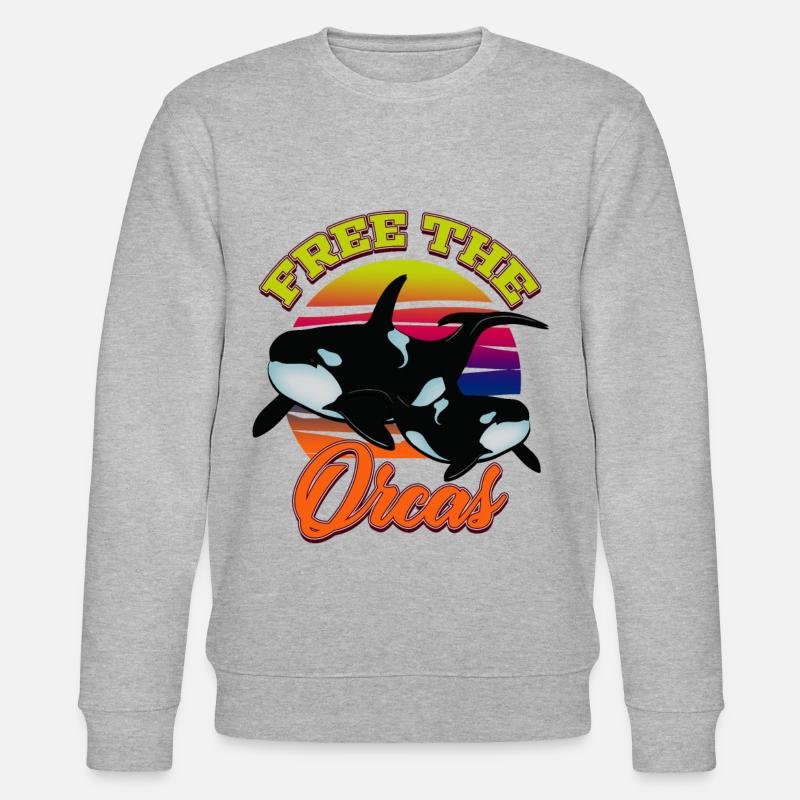 Libérez les orques - Sweat bio CHANGER Stanley/Stella Unisexe - gris chiné