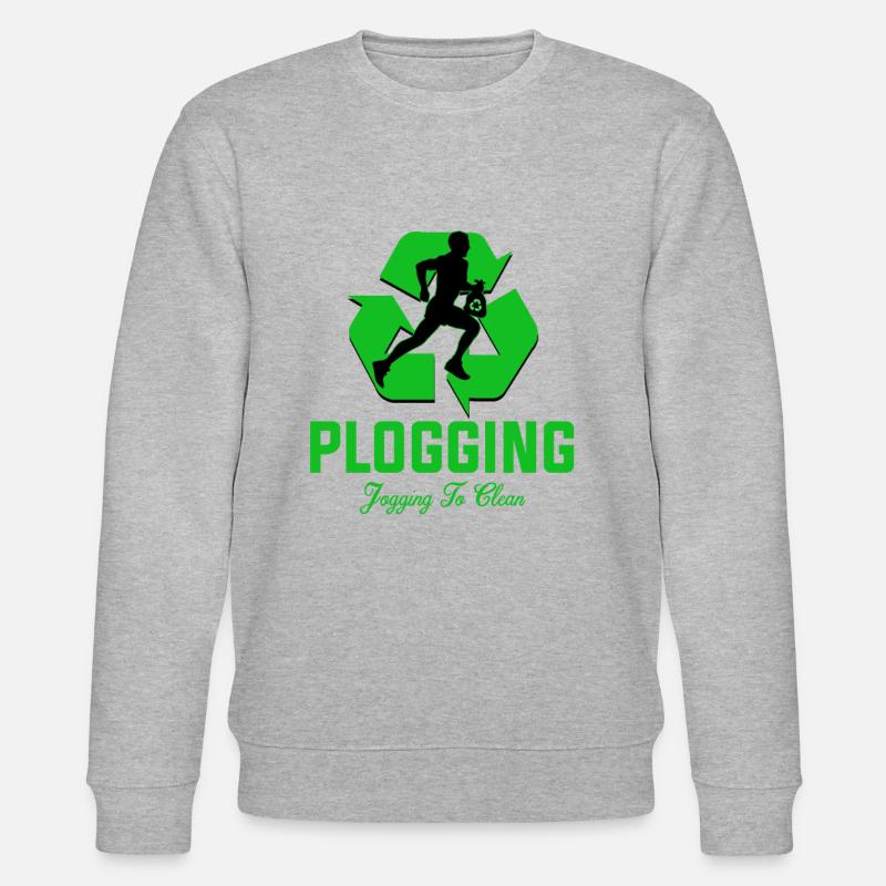 Plogging Jogging to clean - Stanley/Stella Unisex Bio-Sweatshirt CHANGER  - Grau meliert