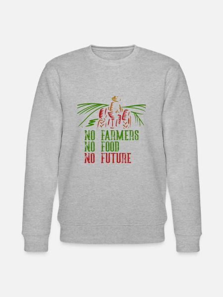 Ingen landmænd Ingen mad Ingen fremtidig landmand - Stanley/Stella økologisk unisex-sweatshirt CHANGER  - grå meleret