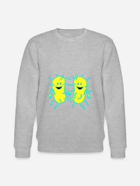 Bacteriën, ziektekiemen, virussen, ziekte, pest, griep - Stanley/Stella Uniseks bio-sweatshirt CHANGER  - grijs gemêleerd