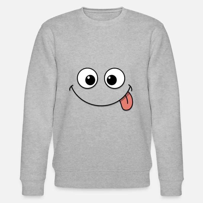 Lustiges Gesicht - Stanley/Stella Unisex Bio-Sweatshirt CHANGER  - Grau meliert
