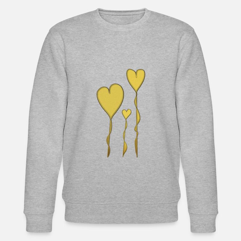 Goldene Herzen - Stanley/Stella Unisex Bio-Sweatshirt CHANGER  - Grau meliert