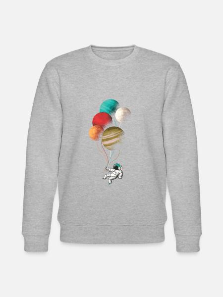 Astronaut mit farbigem Ballon - Stanley/Stella Unisex Bio-Sweatshirt CHANGER  - Grau meliert