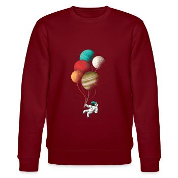 Astronaute avec ballon coloré - Sweat bio CHANGER Stanley/Stella Unisexe - bordeaux - Devant - Nik (191cm) & Marisol (170cm)