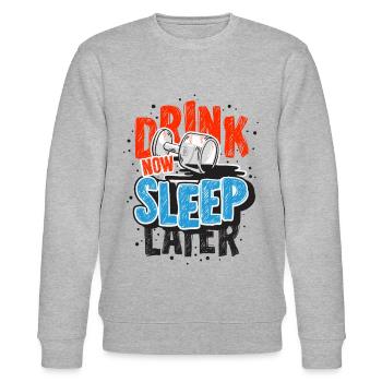 Jetzt trinken - Stanley/Stella Unisex Bio-Sweatshirt CHANGER  - Grau meliert - Vorne - Nik (191cm) & Marisol (170cm)