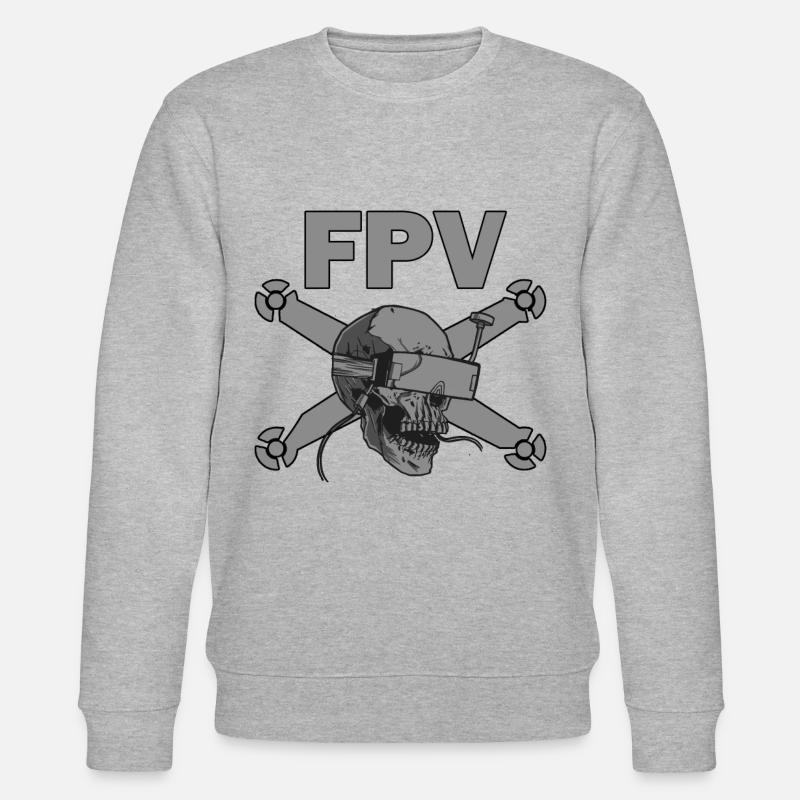 FPV Geschenkidee Dronenflieger - Stanley/Stella Unisex Bio-Sweatshirt CHANGER  - Grau meliert