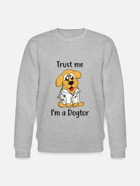 Funny Dog Doctor Cartoon - Stanley/Stella CHANGER Unisex Organic Sweatshirt - heather grey