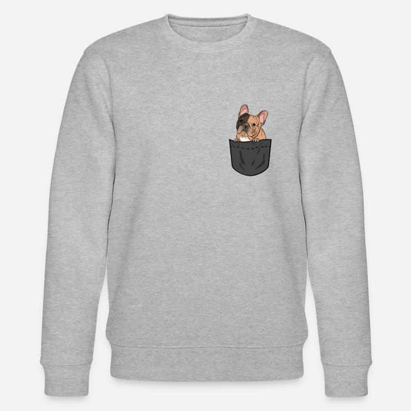 Bouledogue français dans la poche - Sweat bio CHANGER Stanley/Stella Unisexe - gris chiné