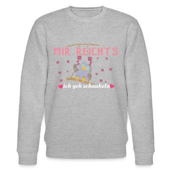 Mir reichts, ich geh schaukeln - Stanley/Stella Unisex Bio-Sweatshirt CHANGER  - Grau meliert - Vorne - Nik (191cm) & Marisol (170cm)