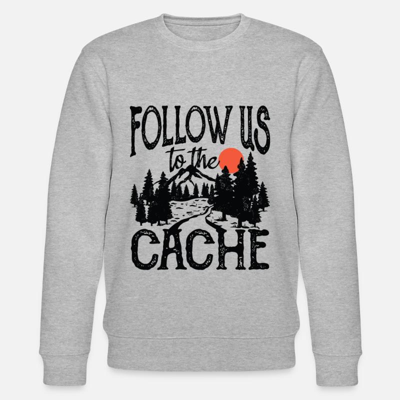 Follow Us To The Cache - Stanley/Stella Unisex Bio-Sweatshirt CHANGER  - Grau meliert