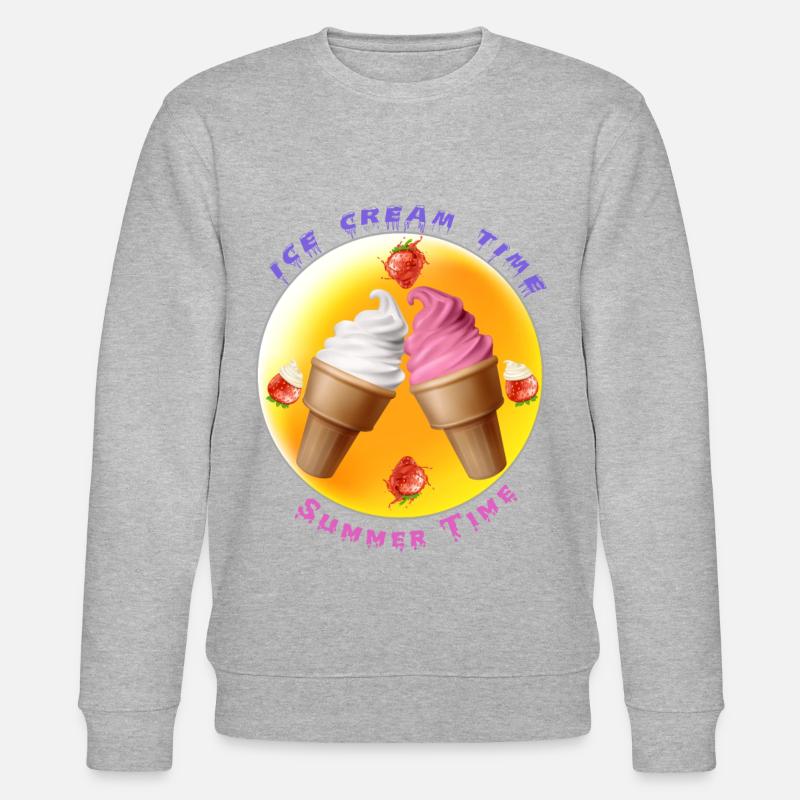 Ice Cream Time - Summer Time - Stanley/Stella CHANGER Unisex Organic Sweatshirt - heather grey