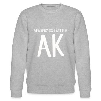 Mein Herz schlägt für AK Altenkirchen Heimat Liebe - Stanley/Stella Unisex Bio-Sweatshirt CHANGER  - Grau meliert - Vorne - Nik (191cm) & Marisol (170cm)