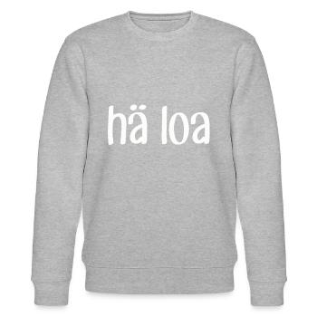 HÄ LOA - Siegerländer Wittgensteiner Platt Siegen - Stanley/Stella Unisex Bio-Sweatshirt CHANGER  - Grau meliert - Vorne - Nik (191cm) & Marisol (170cm)