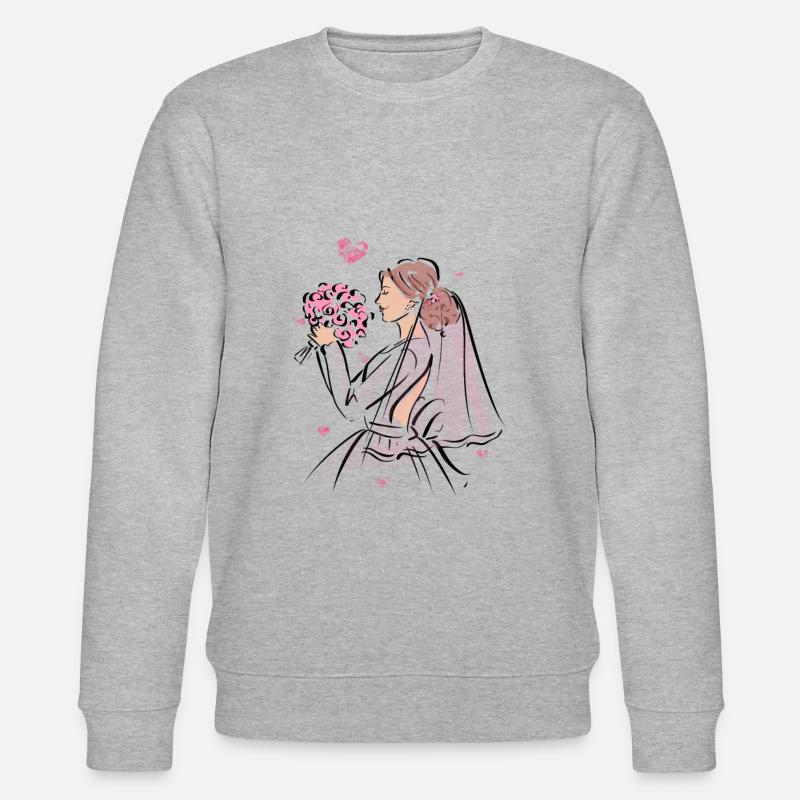 Mariée avec bouquet de mariée - Sweat bio CHANGER Stanley/Stella Unisexe - gris chiné