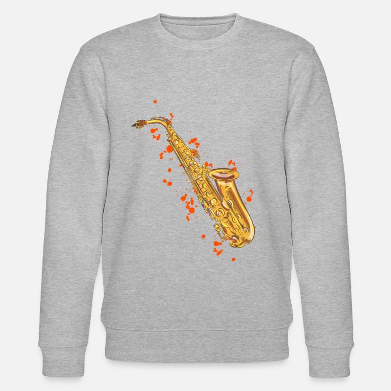 Saxophon - Stanley/Stella Unisex Bio-Sweatshirt CHANGER  - Grau meliert