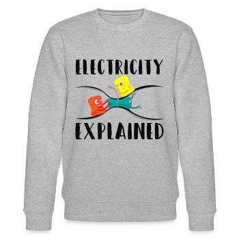 Electricity Explained Physik Nerd - Stanley/Stella Unisex Bio-Sweatshirt CHANGER  - Grau meliert - Vorne - Nik (191cm) & Marisol (170cm)