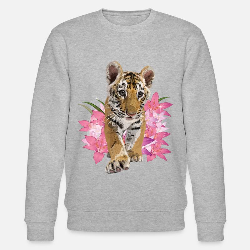 bengalischer Tiger - Stanley/Stella Unisex Bio-Sweatshirt CHANGER  - Grau meliert