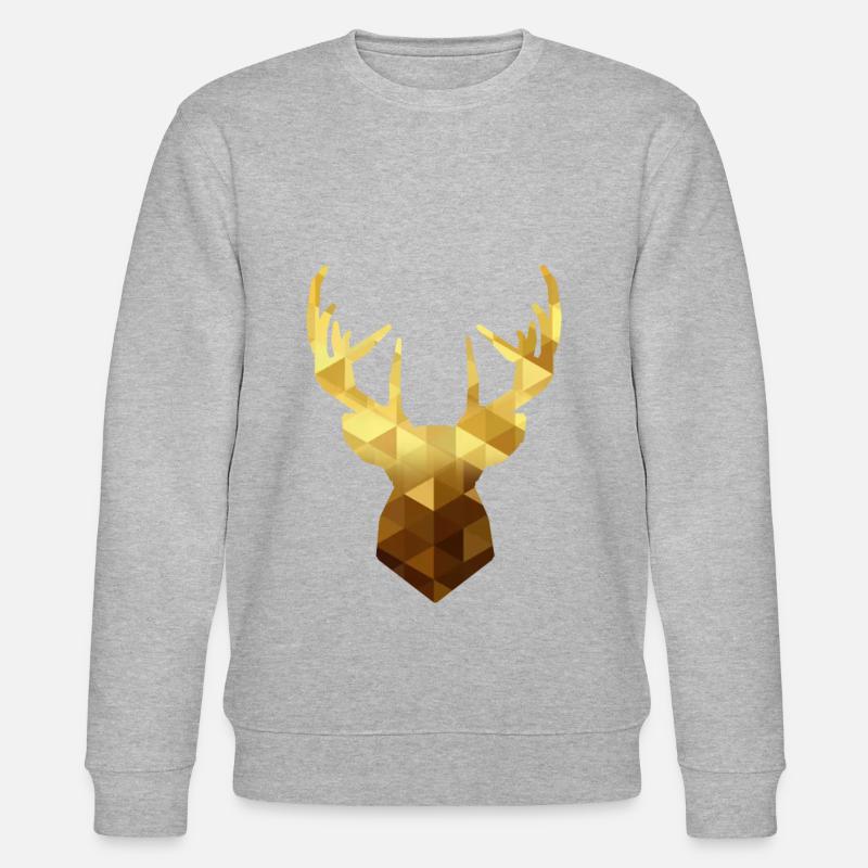 Hirschkopf Gold - Stanley/Stella Unisex Bio-Sweatshirt CHANGER  - Grau meliert