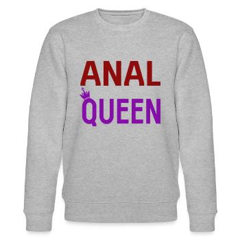 Sex Spruch Anal Porno Swinger - Stanley/Stella Unisex Bio-Sweatshirt CHANGER  - Grau meliert - Vorne - Nik (191cm) & Marisol (170cm)
