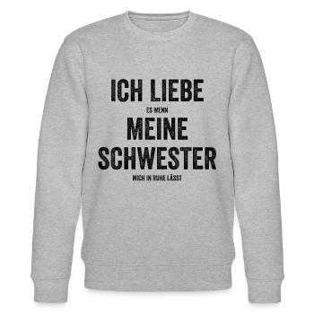 Bruder Familie Geschwister Geschenk - Stanley/Stella Unisex Bio-Sweatshirt CHANGER  - Grau meliert - Vorne - Nik (191cm) & Marisol (170cm)