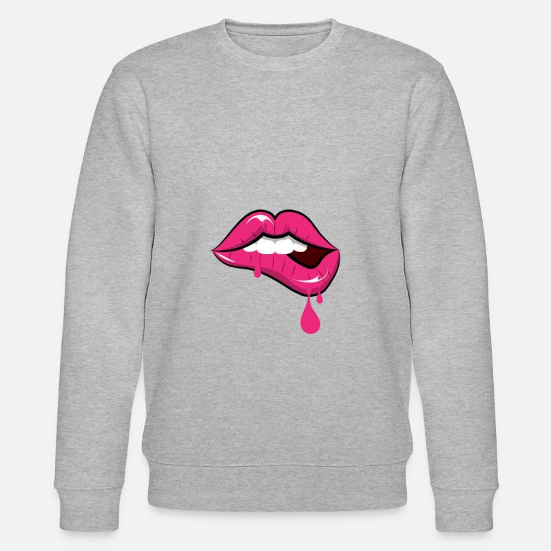 Regenbogen, Botox, Glossy, Lipgloss, Schleimig - Stanley/Stella Unisex Bio-Sweatshirt CHANGER - Grau meliert