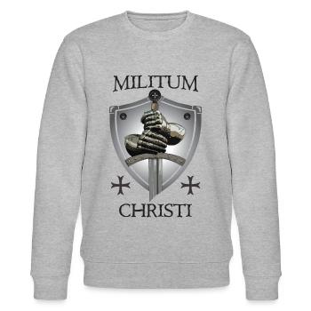Templier + Militum Christi - Sweat bio CHANGER Stanley/Stella Unisexe - gris chiné - Devant - Nik (191cm) & Marisol (170cm)