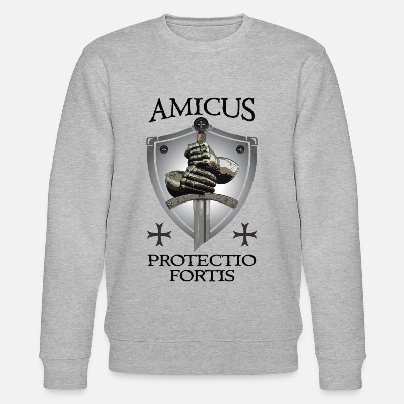 Croisé + Amicus Protectio Fortis - Sweat bio CHANGER Stanley/Stella Unisexe - gris chiné