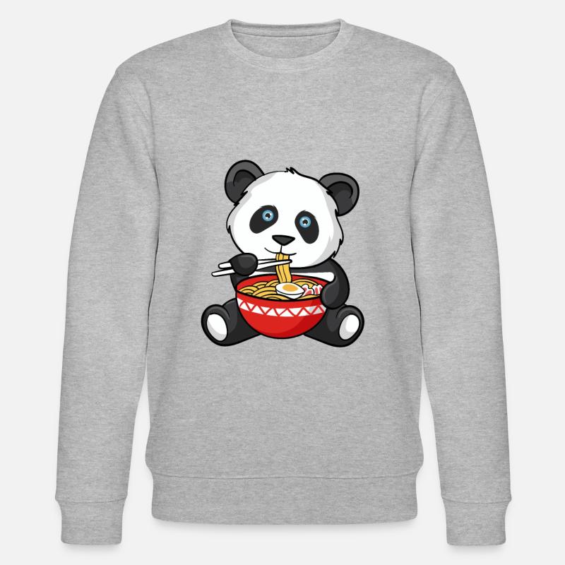 Panda Ramen Schüssel - Stanley/Stella Unisex Bio-Sweatshirt CHANGER  - Grau meliert