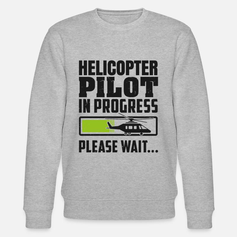 Zukünftiger Hubschrauber Pilot lädt - Stanley/Stella Unisex Bio-Sweatshirt CHANGER  - Grau meliert