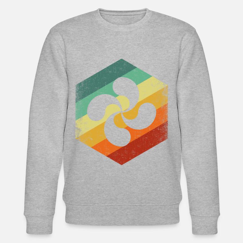Lauburu Retro, Euskal spain basque - Sweat bio CHANGER Stanley/Stella Unisexe - gris chiné