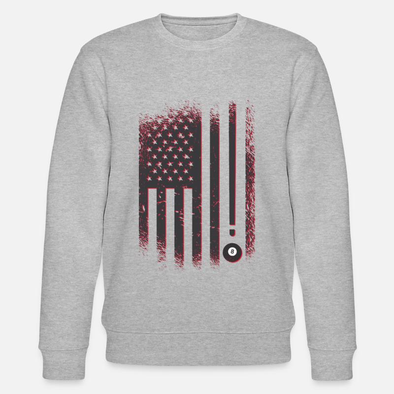 Billard Drapeau américain - Sweat bio CHANGER Stanley/Stella Unisexe - gris chiné