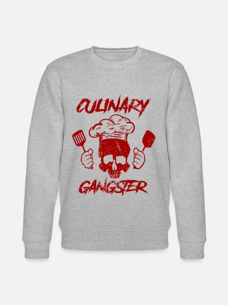Culinary Gangster Skull Cook - Stanley/Stella CHANGER Unisex Organic Sweatshirt - heather grey