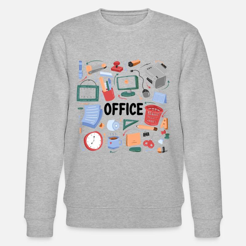 Le chaos au bureau | Homeoffice - Sweat bio CHANGER Stanley/Stella Unisexe - gris chiné
