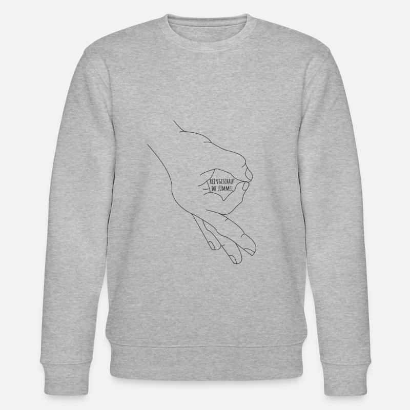 Reingeschaut Reingeguckt Retro Meme - Stanley/Stella Unisex Bio-Sweatshirt CHANGER  - Grau meliert